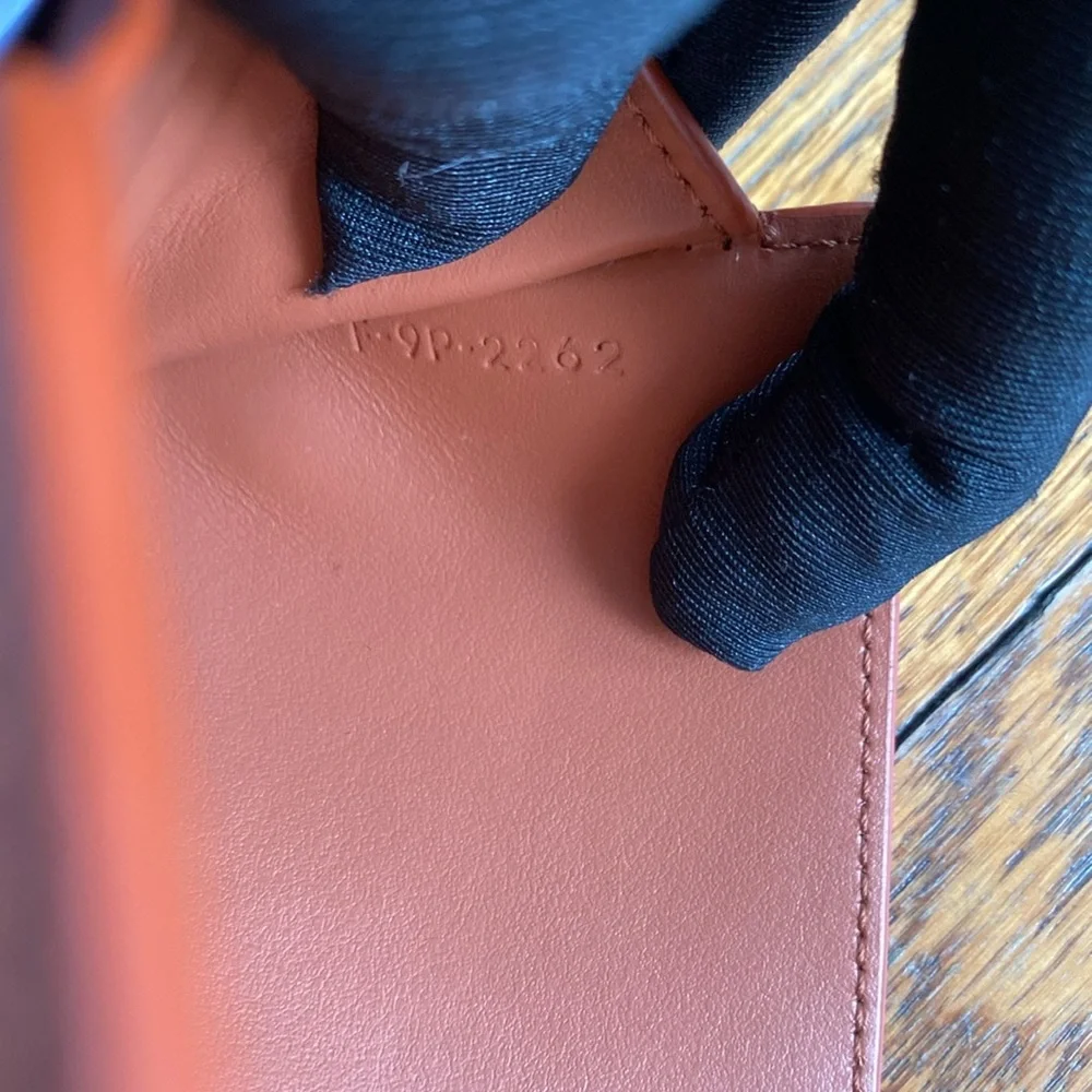 Celine Small Bicolor Strap Grained Leather Wallet
